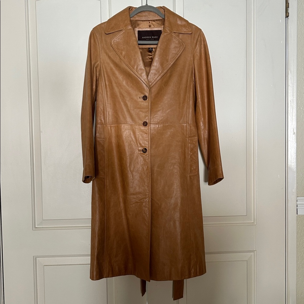 Andrew Marc Tan Leather Coat Size M / Women